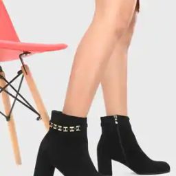 Women Heeled Ankle-Length Boots-image-9
