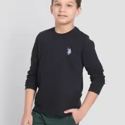 Boys Regular Fit Crew-Neck T-Shirt with Logo Embroidery-picture-45