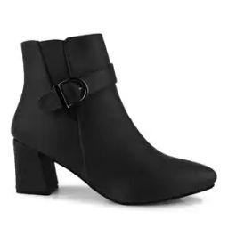 Ankle-Length Boots with Buckle Accent-picture-1