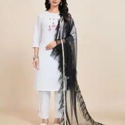 Women Frills Net Embellished Dupatta-image-55