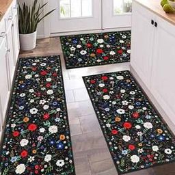 Kitchen Rugs and Mats Non Skid Washable Set of 3-16