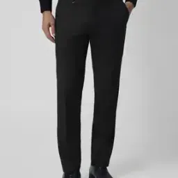 Men Slim Fit Flat-Front Trousers-image-87