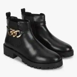 Women Ankle-Length Boots with Metallic Accent-image-5