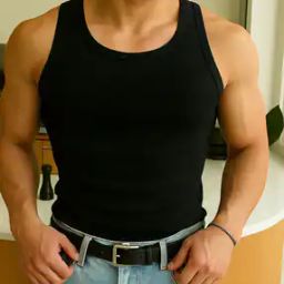 Men Ribbed Round-Neck Vest-image-59