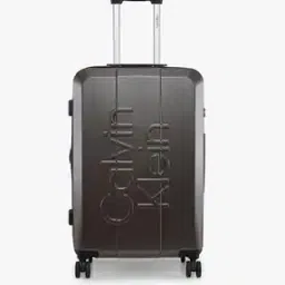 Unisex Overlay Logo Embossed Medium Trolley Bag-37