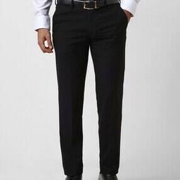 Men Slim Fit Flat-Front Trousers-picture-32