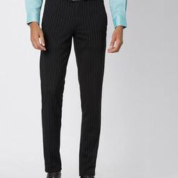Men Striped Slim Fit Flat-Front Trousers-picture-14
