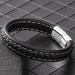 Braided Bracelet with Stitched Detail-13