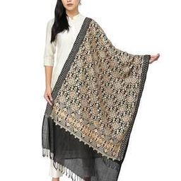 Embroidered Stole with Tassels-image-3