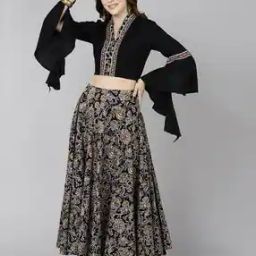 Floral Crop Top with Skirt Set-picture-12