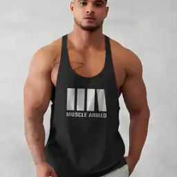 Men Typographic Print Sleeveless Vest-image-74