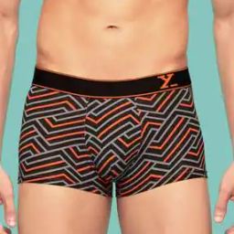 Geometric Print Trunks with Elasticated Waistband-image-66