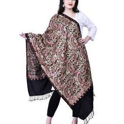 swi stylish Kashmiri Embroidered Stole with Tassels-picture-17