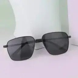 Men Black Lens Black Rectangle Sunglasses - CLSM019-26