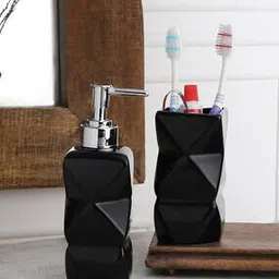 Set of 3 Hand-Made Diamond Ceramic Bathroom Accessories-picture-7