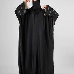 Women Embroidered Abaya Dress with Hijab-image-2