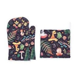 Set of 3 Quilted Woven Gloves & Pot Holder-image-1