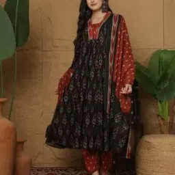 gulmohar jaipur Jaipur Cotton Calf Length Flared Kurta Set-picture-16