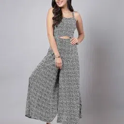 Animal Print Flared Jumpsuit with Cutouts-picture-41