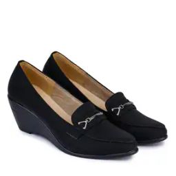Textured Wedged-Heeled Pumps-image-1