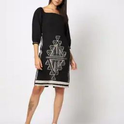 Women Geometric Print A-Line Dress-image-92