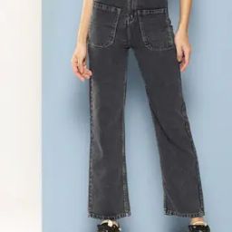Girls Straight Jeans with Patch Pocket-image-1