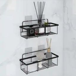 Set of 2 Self-Adhesive Bathroom Shelf-23