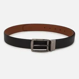 Men Textured Belt with Buckle Closure-image-70