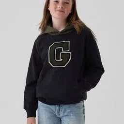 Boys Logo Embroidered Relaxed Fit Hooded Sweatshirt-47