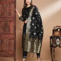 Floral Pattern Straight Kurta Set-image-38