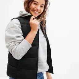 Zip-Front Puffer Gilet with Slip Pockets-image-81