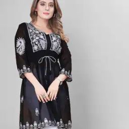 Embroidered Flared Kurti-image-91
