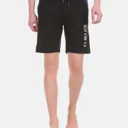 Brand Print Drawstring Waist City Shorts-picture-31