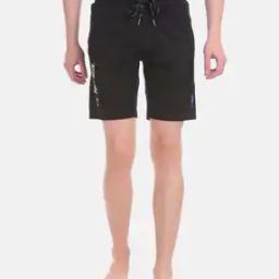 Brand Print Drawstring Waist City Shorts-picture-16