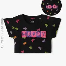 Girls Printed Relaxed Fit Round-Neck T-Shirt-image-98