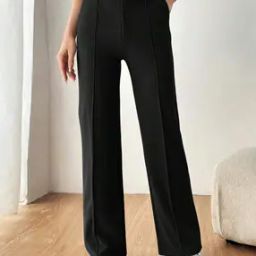 High-Rise Flat-Front Straight Fit Pants-image-13