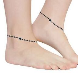 Silver-Plated Beaded Evil-Eye Anklet-image-46