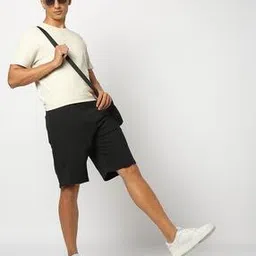 Men Loose Fit Cargo Shorts-image-48