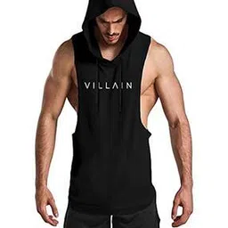 Typographic Print Hooded Vest-image-84