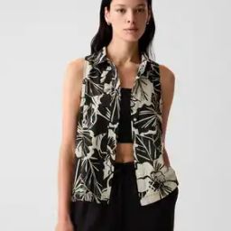 Women Leaf Print Slim Fit Shirt-image-16