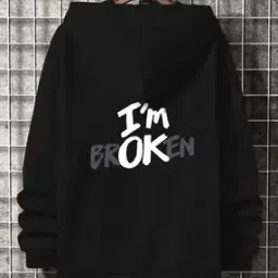 Men Typographic Print Regular Fit Hoodie-image-98