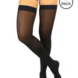 Women Pack of 4 Sheer Thigh-High Stockings-image-98
