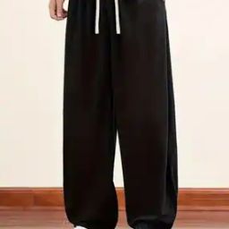 Men Ribbed Straight Track Pants-image-34