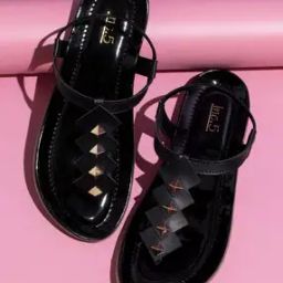 Women Metal Studded T-Strap Flat Sandals-image-94