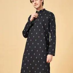 Men Cotton Regular Fit Long Kurta-image-92