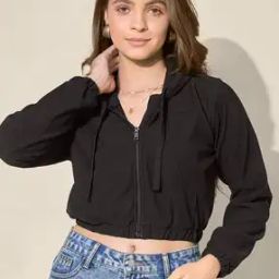  Women Regular Fit Hooded Jacket-image-3