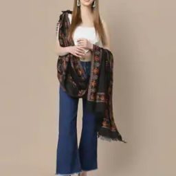 Pashmina Wool Kani Kalamkari & Kashmiri Handloom Shawl with Tassels-28