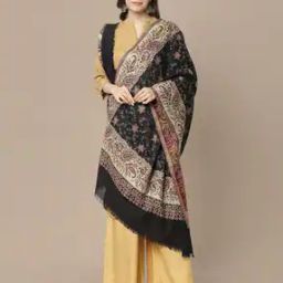 Pashmina Wool Kani Kalamkari & Kashmiri Handloom Shawl with Tassels-picture-33