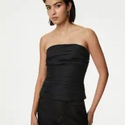 marks & spencer Women Shirred Bandeau Relaxed Fit Top-picture-40