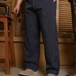 Men Striped Relaxed Fit Trousers-image-68